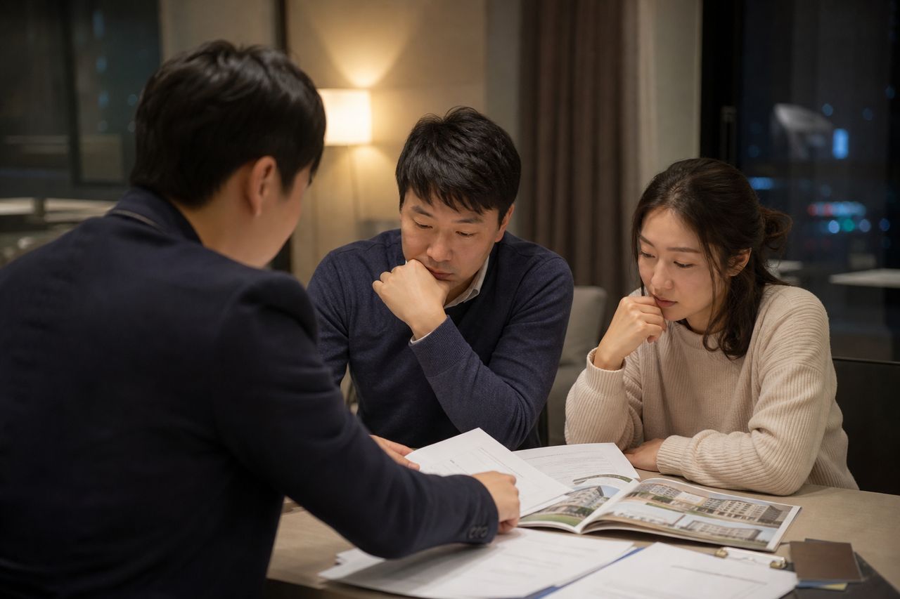 대법원 2026.2.26 선고 2025다216948 — '환불보장약정 무효'를 이유로 가입계약 취소 주장했다가 신의칙 위반으로 막힌 조합원, 어떤 경우에 허용되고 어떤 경우에 막히나 관련 상황을 보여주는 이미지 — 서류를 검토하는 모습