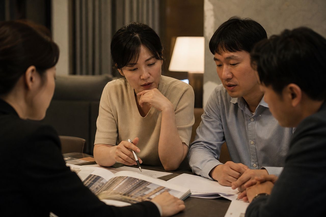 신혼 맞벌이 부부, 둘 다 세대주가 아니어서 조합원 자격 없다고 통보받았다 — 대법원 2024다326541이 '일시 상실'을 구제하는 요건과 제명 취소 이의 타이밍 관련 상황을 보여주는 이미지 — 서류를 검토하는 모습