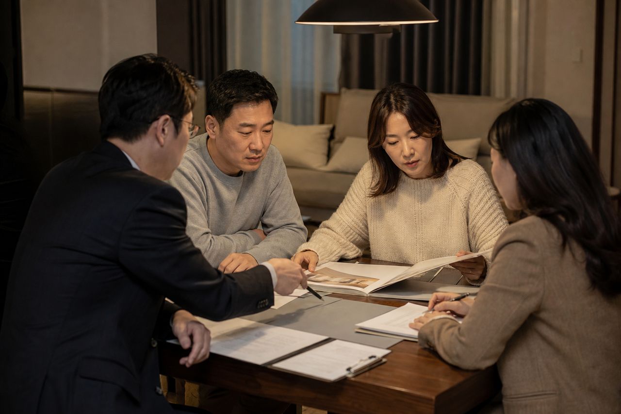 승소 판결 받고도 1년째 한 푼 못 받았다 — 조합이 '돈 없다' 버티면 신탁사 계좌 가압류가 유일한 돌파구인 이유와 신탁법 제22조 단서 공략법 관련 상황을 보여주는 이미지 — 서류를 검토하는 모습