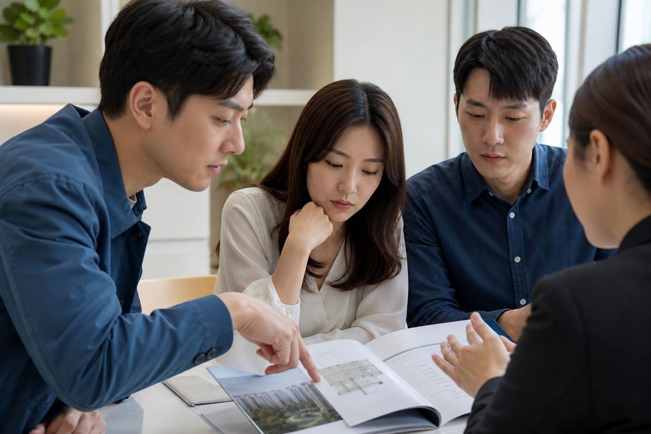4년 전 납입한 분담금 8,000만 원, 소송 이겼는데 조합 통장이 비었다 — 지역주택조합 납입금 환불 청구 변호사 선임 전 신탁사 계좌 강제집행 가능한 조건 3가지 관련 상황을 보여주는 이미지 — 서류를 검토하는 모습