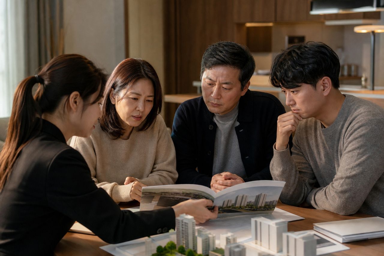 부산장림지역주택조합 탈퇴: 약100억 원대 피해, 환불 가능할까? 관련 상황을 보여주는 이미지 — 서류를 검토하는 모습
