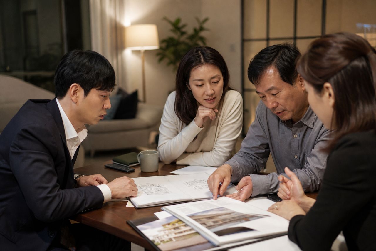 상도역지역주택조합 토지사용승낙서, 서명한 적 없는데 제출 관련 상황을 보여주는 이미지 — 서류를 검토하는 모습