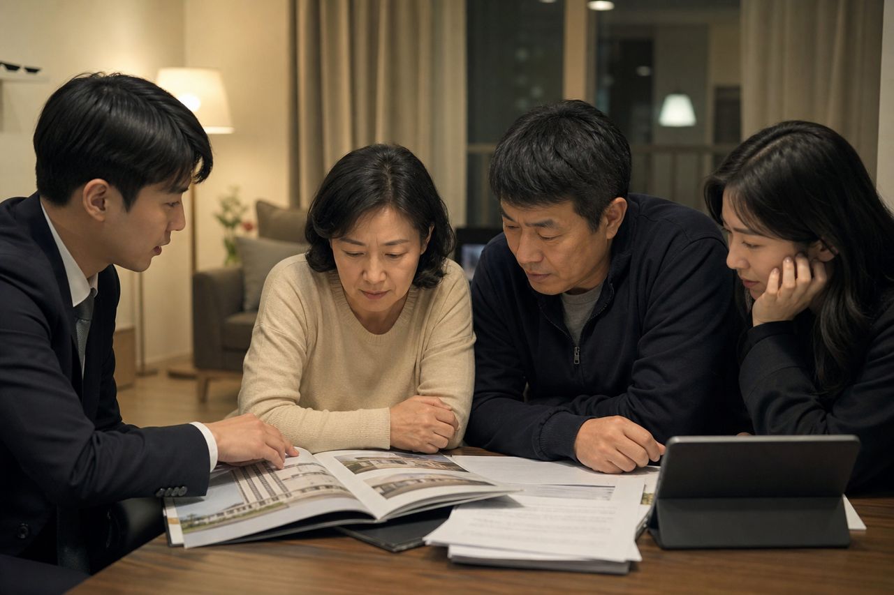 승소 판결 받고도 1년째 한 푼 못 받았다 — 조합이 '돈 없다' 버티면 신탁사 계좌 가압류가 유일한 돌파구인 이유와 신탁법 제22조 단서 공략법 관련 상황을 보여주는 이미지 — 서류를 검토하는 모습