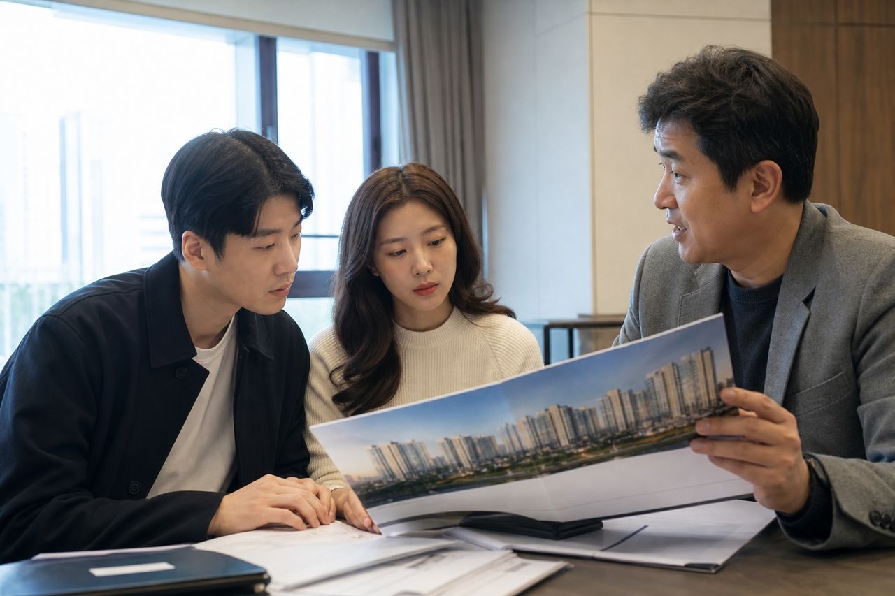 조합원 모집대행사 직원이 '신탁계좌 아닌 추진위 계좌'로 안내해 분담금 5,000만 원 날릴 뻔 — 조합과 업무대행사 사용자책임 소송, 민법 제756조로 조합에 책임 묻기 가능한 조건 관련 상황을 보여주는 이미지 — 서류를 검토하는 모습