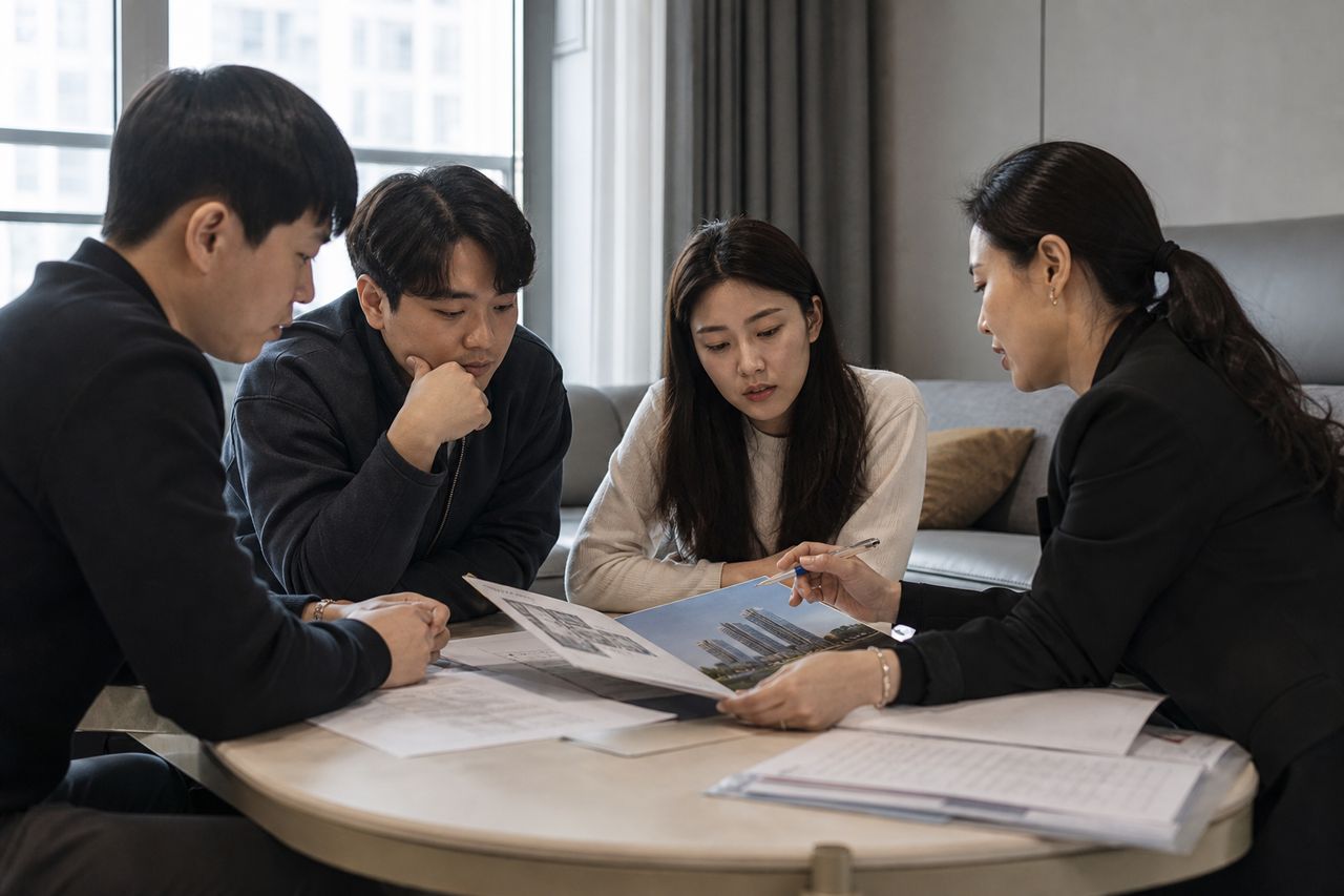 부산장림지역주택조합 탈퇴: 약100억 원대 피해, 환불 가능할까? 관련 상황을 보여주는 이미지 — 서류를 검토하는 모습