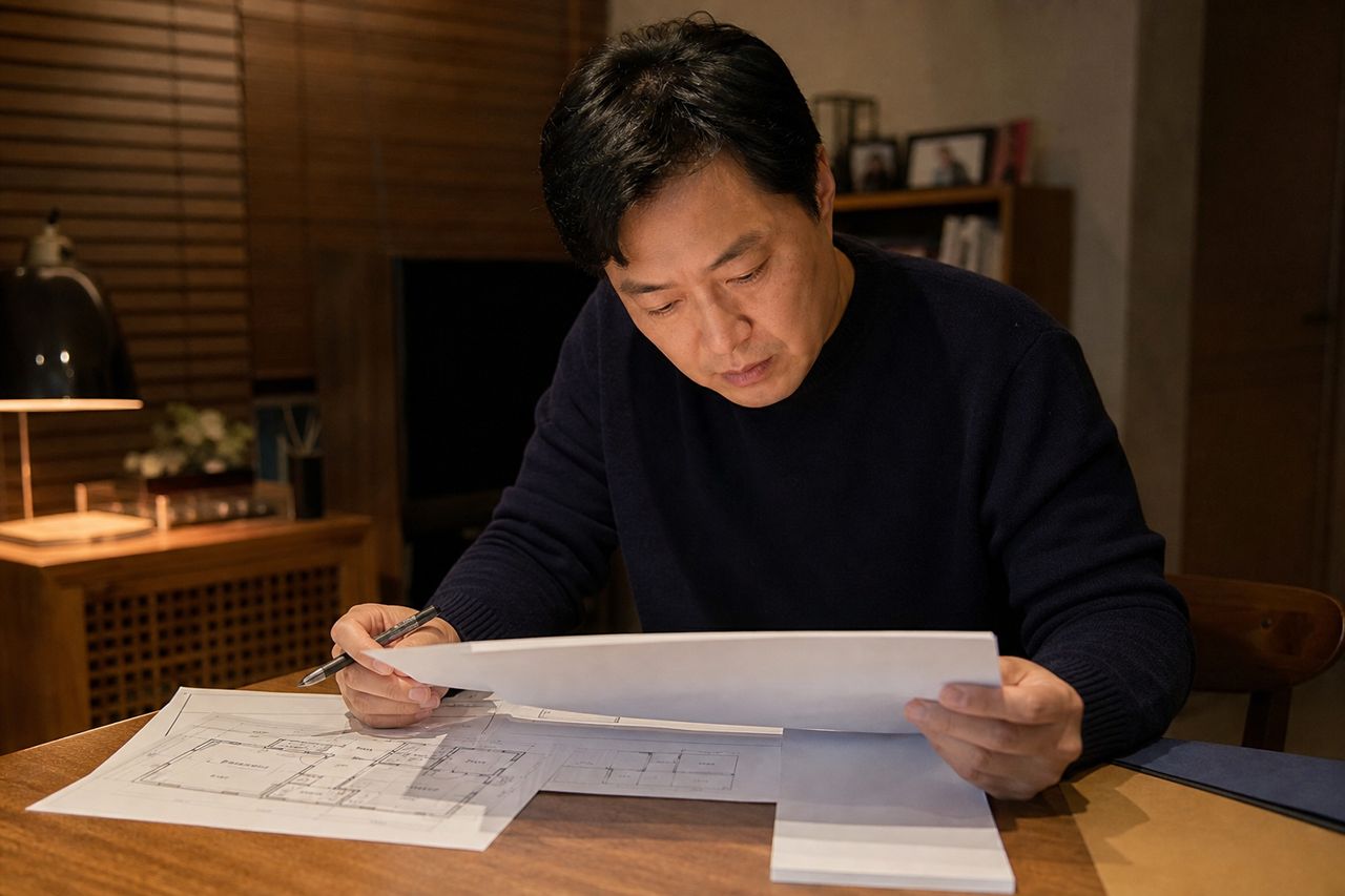 지역주택조합 사업 지연 끝에 납입금 회수 관련 전문가 상담·서류 검토 장면