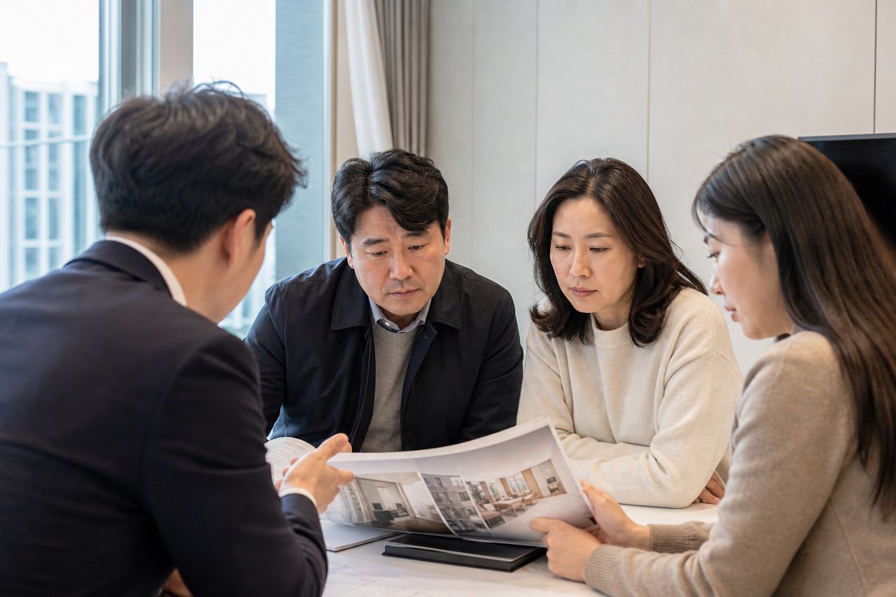 상도역지역주택조합 토지사용승낙서, 서명한 적 없는데 제출 관련 상황을 보여주는 이미지 — 서류를 검토하는 모습