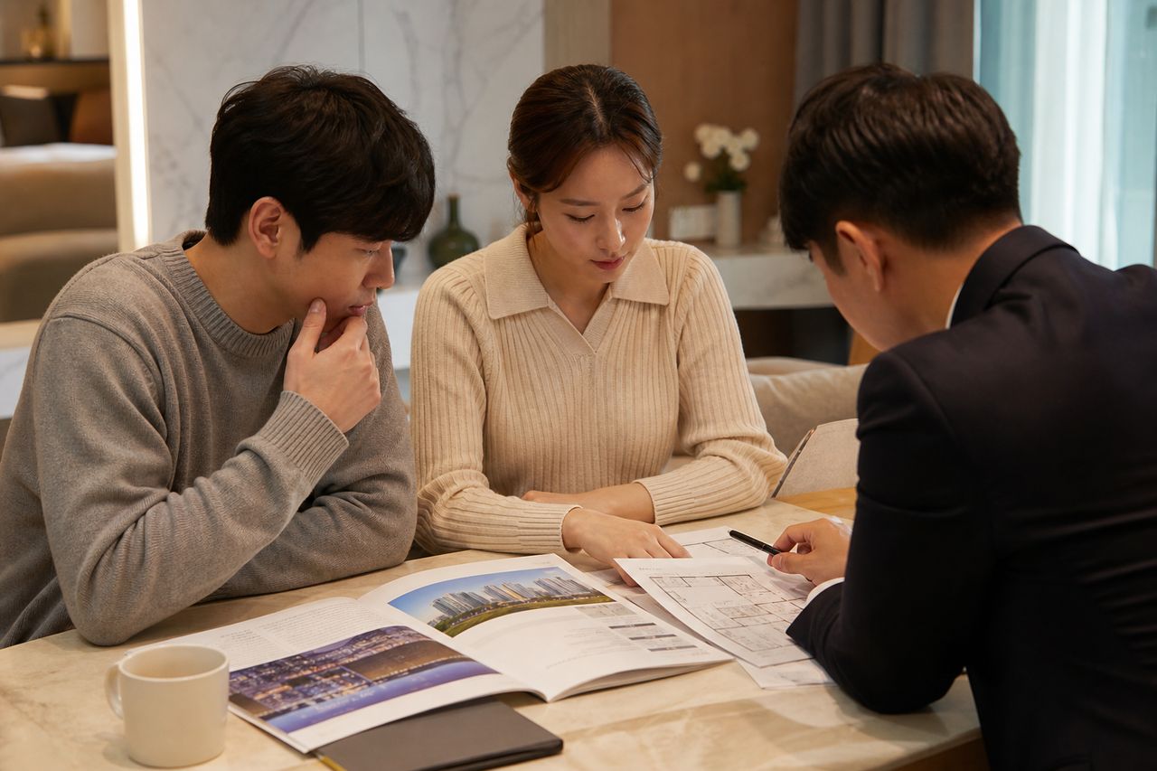 조합원 지위 양도·매매 계약, 무효가 되는 경우 5가지 관련 상황을 보여주는 이미지 — 서류를 검토하는 모습